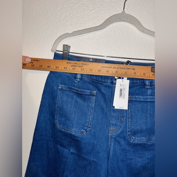 NWT SPANX Shape EveryWear Cropped Wide Leg Washed Blue Size large petite - Picture 8 of 8